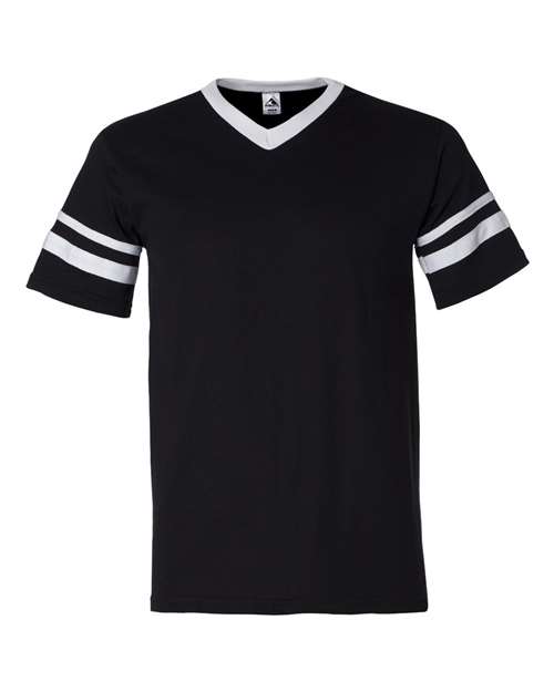 Sleeve Stripe V-Neck Jersey