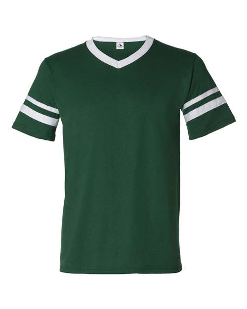 Sleeve Stripe V-Neck Jersey
