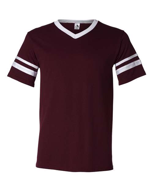 Sleeve Stripe V-Neck Jersey