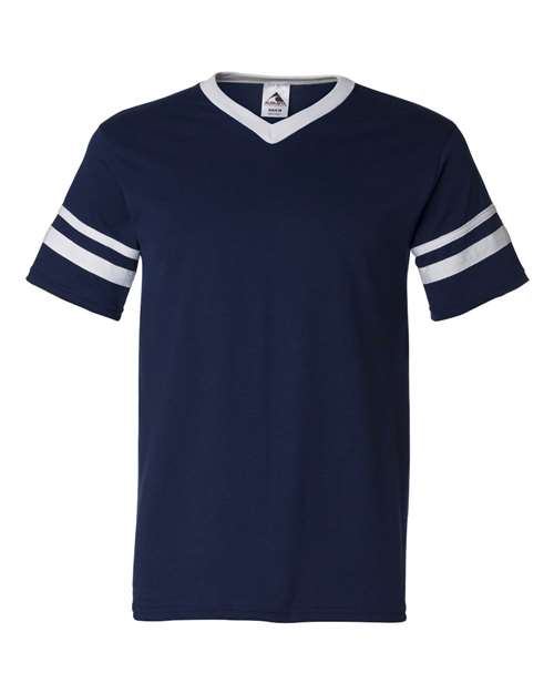 Sleeve Stripe V-Neck Jersey