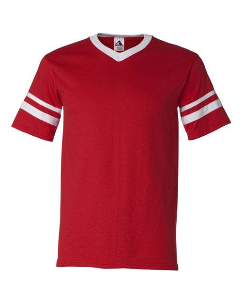 Sleeve Stripe V-Neck Jersey