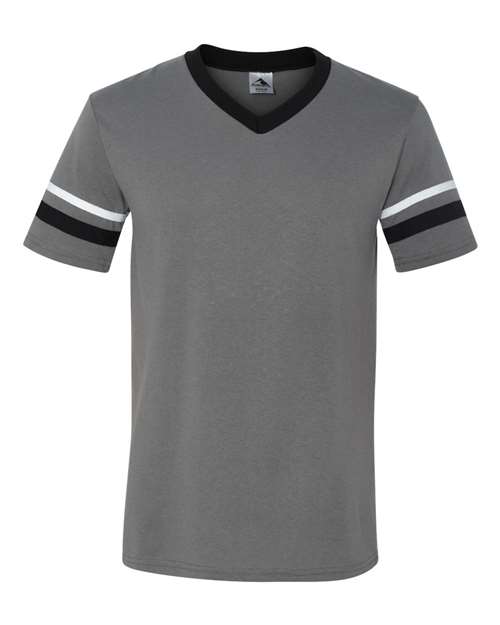 Sleeve Stripe V-Neck Jersey