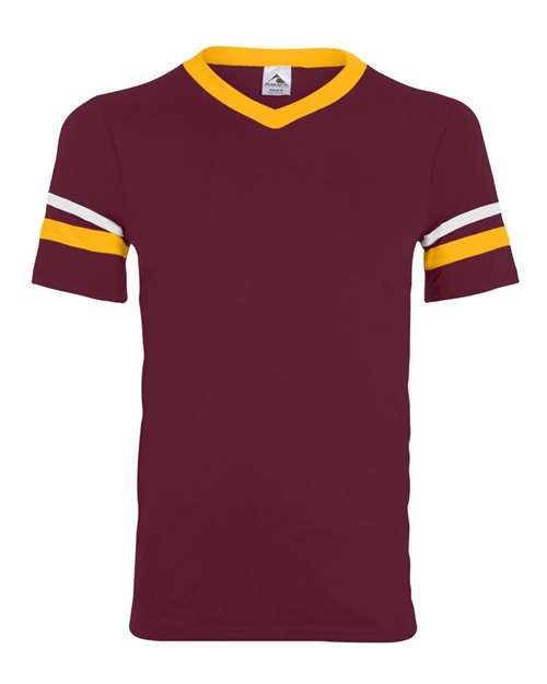 Sleeve Stripe V-Neck Jersey