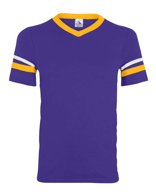 Sleeve Stripe V-Neck Jersey