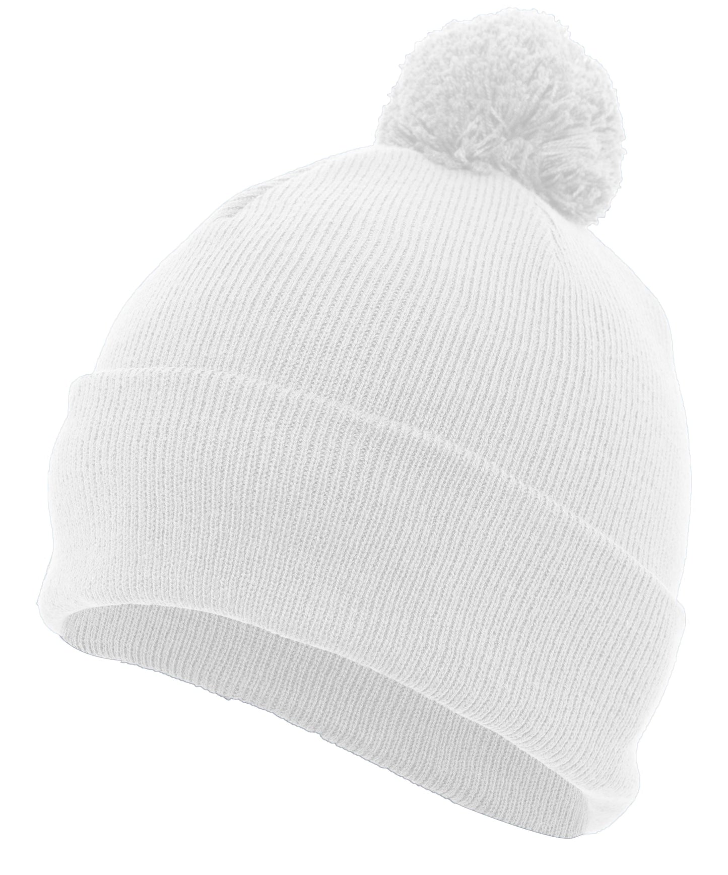 Knit Fold Over Pom-Pom Beanie