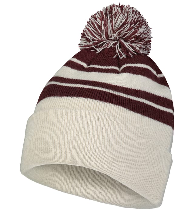 Knit Fold Over Pom-Pom Beanie