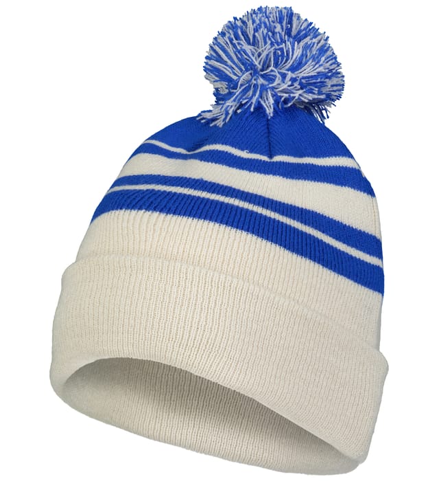 Knit Fold Over Pom-Pom Beanie