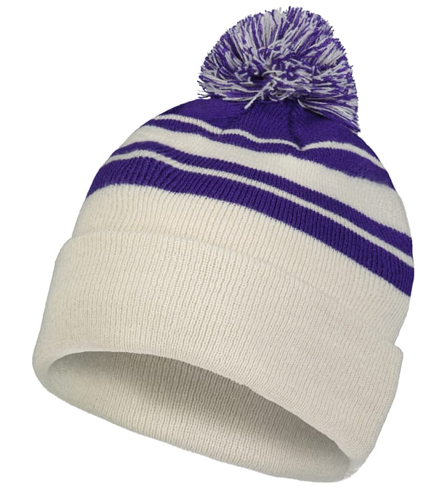 Knit Fold Over Pom-Pom Beanie