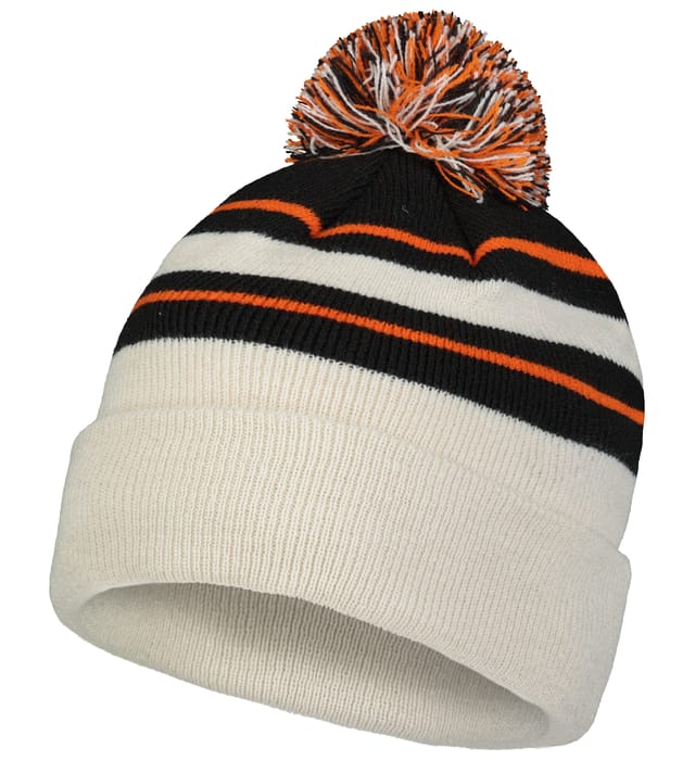 Knit Fold Over Pom-Pom Beanie