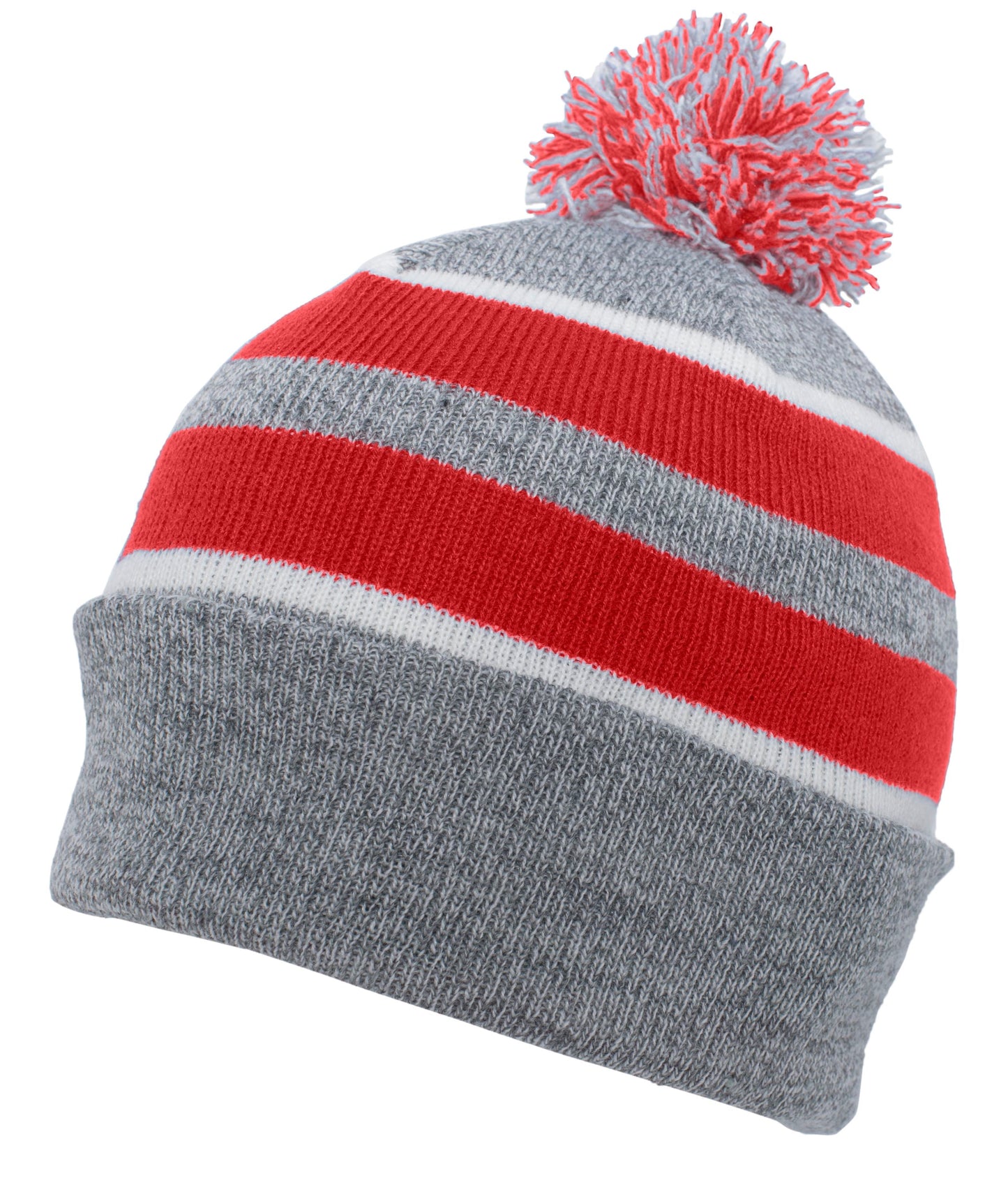 Knit Fold Over Pom-Pom Beanie