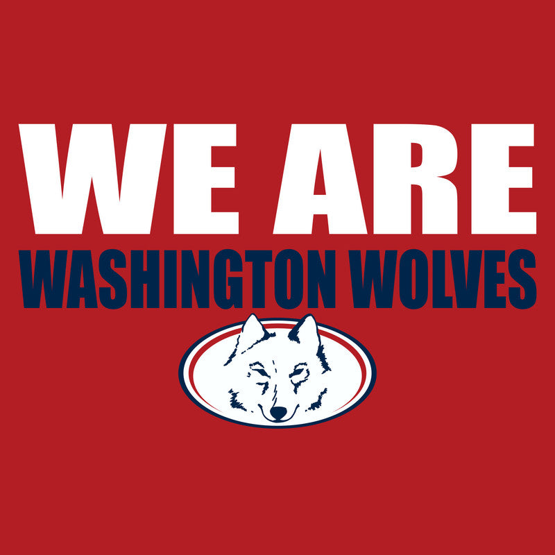 Custom t-shirt, spirit wear, school spirit, printed t-shirt, school mascot shirt. We are washington wolves with a wolf mascot in oval
