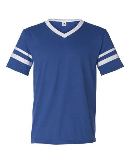 Sleeve Stripe V-Neck Jersey