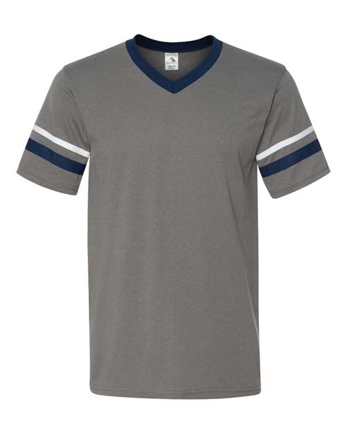 Sleeve Stripe V-Neck Jersey