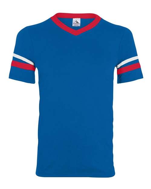 Sleeve Stripe V-Neck Jersey