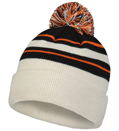 Knit Fold Over Pom-Pom Beanie