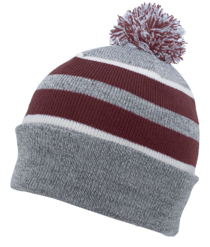Knit Fold Over Pom-Pom Beanie