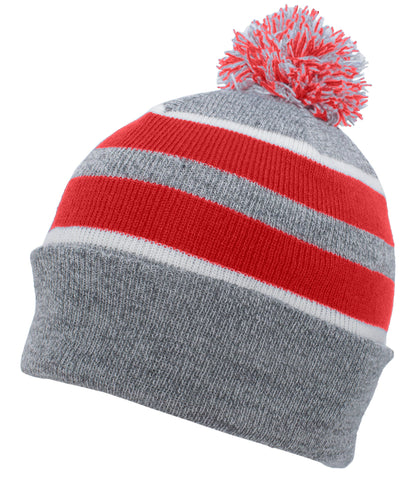 Knit Fold Over Pom-Pom Beanie