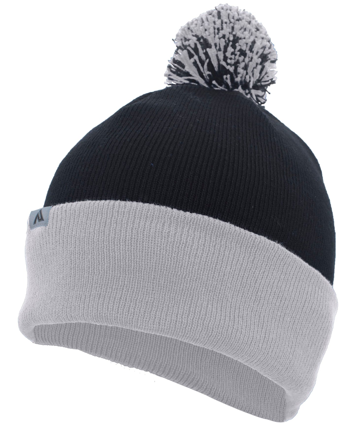 Knit Fold Over Pom-Pom Beanie